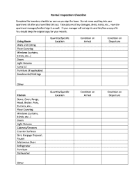 al inspection checklist forms