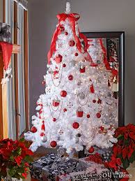 beautifully decorated white christmas trees