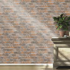 Exposed Brick Taupe Grey Wallpaper 428056