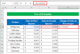 the percene of two numbers in excel