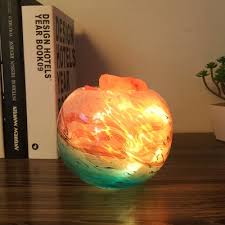 Himalaya Salt Crystal Light Glass Nightlight With Cool Warm Light Beautifulhalo Com