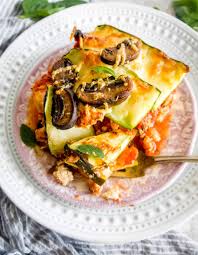 zucchini lasagna with meat sauce and