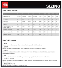 north face shirt size chart clearance