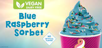 vegan blue raspberry sorbet frozen