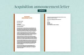 acquisition letter to customers in word