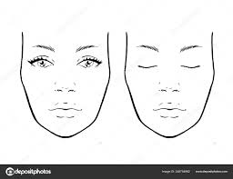 face chart makeup stock vrbilder