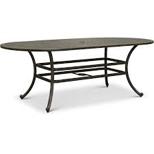macan oval gray metal patio dining