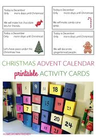 Christmas Advent Calendar Printable Activity Cards