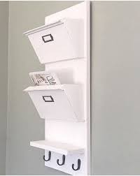 mail organizer for entryway white