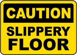 caution slippery floor sign fast