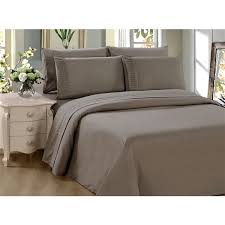 Twin Xl Taupe Polyester Bed Sheets