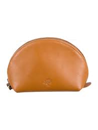 mulberry leather cosmetic bag brown