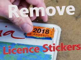licence plate sticker removal you