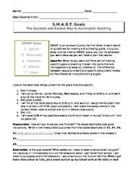 Use the smart goals model when establishing goals for the academic year. Secondary Worksheet To Teach And Practice Making Smart Goals Specific Measurable Attainable Or Action Smart Goals Teacher Evidence Binder Exercise For Kids