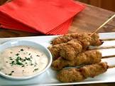 chicken fried steak on stick with whatsthishere sauce
