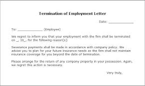 Employee Termination Letter Sample Format To Terminating