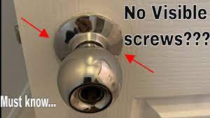 Remove door handle / knob without screws visible - YouTube