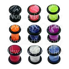 Details About 1 X Marble Acrylic Ear Plug Choice Of Colour Gauge Size 14g 00g 1 6mm 10mm