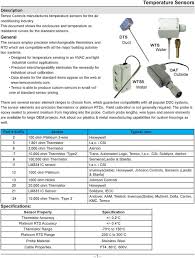 Temperature Sensors General Specification Description