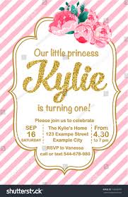 Flower Princess First Birthday Party Invitations
