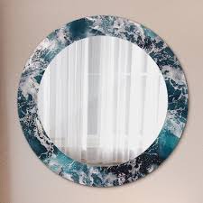Round Decorative Wall Mirror Stormy Sea