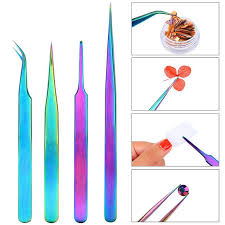 1pc curved straight tweezers plating