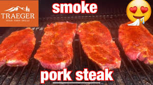 pork steak on a traeger grill