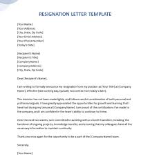 letter of resignation template word