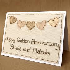 bunting golden wedding anniversary card