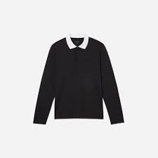 everlane men s premium weight rugby shirt in black size extra small