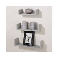 U Shape Wall Shelves In Light Grey