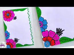 Easy Flower Border Designs On Paper Border Designs Project Work  gambar png