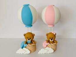 Teddy Bear Hot Air Balloon Cake Topper Hot Air Balloon Cake Balloon  gambar png