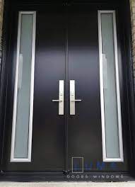 Black Steel Double Door With Offset