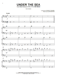 Sheet music arranged for easy piano in f major transposable. Under The Sea From The Little Mermaid Piano Duet Sheet Music