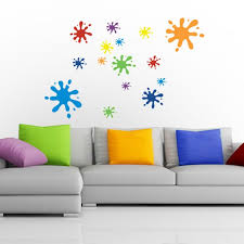 multicoloured splat wall sticker set