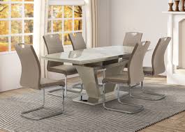 White high gloss table with 6 leather chairs. White Gloss Extending Dining Table And 6 Chairs Off 73
