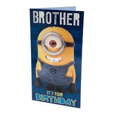 The version i gave him was arranged so that when it was printed out and folded in half the images were in their proper places (front was on bottom and. Buy Official Despicable Me Minion Birthday Card Brother