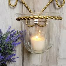 Wall Sconce Candle Holder Gold Twisted