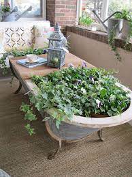 Container Garden Ideas With Old Bathtub