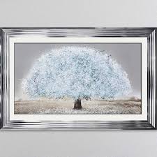 greavesy blue blossom tree framed wall