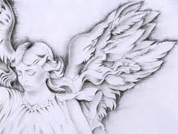 Angel Wings Drawing Handrawing Made With Charcoal Pizza Coke