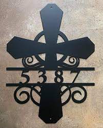 Custom Name Cross Metal Wall Hanging Personalized Cross Metal Sign Door Decor Wall Hanging Faith Easter Decor Gift
