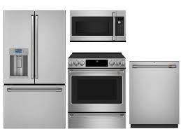 See store ratings and reviews and find the best please give us a call to speak to our appliance experts about pricing, manufacturer rebates, delivery ge cafe 4 piece kitchen package cfe28tp4mw2 36smart french door refrigerator. Package Cafe2 Cafe Appliances 4 Piece Appliance Package With Electric Range Stainless Steel
