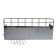 2 Pack Wire Back Wall Shelves Grey Rust