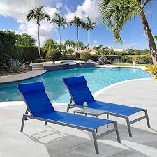 Patio Chaise Lounge Set Of 3 Adjustable