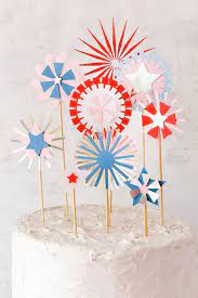 paper cake topper fireworks for the