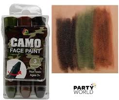 camo face paint sticks black brown