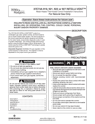 White Rodgers 37e73a 918 Thermostat User Manual Manualzz Com