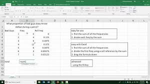 relative frequencies with excel you